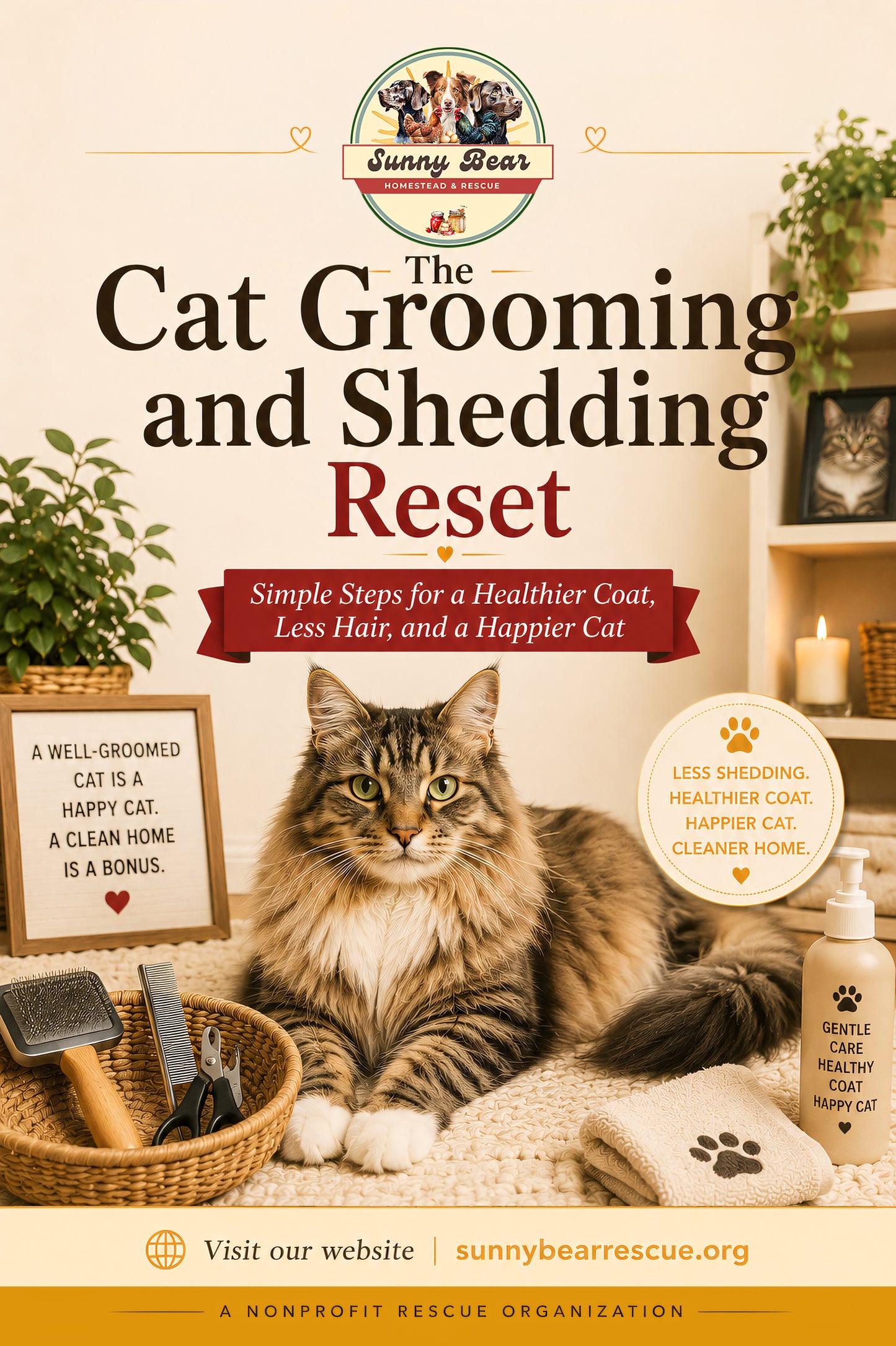 The Cat Grooming and Shedding Reset: A Gentle Guide to Brushing, Hairballs, Mats, and Less Fur Everywhere