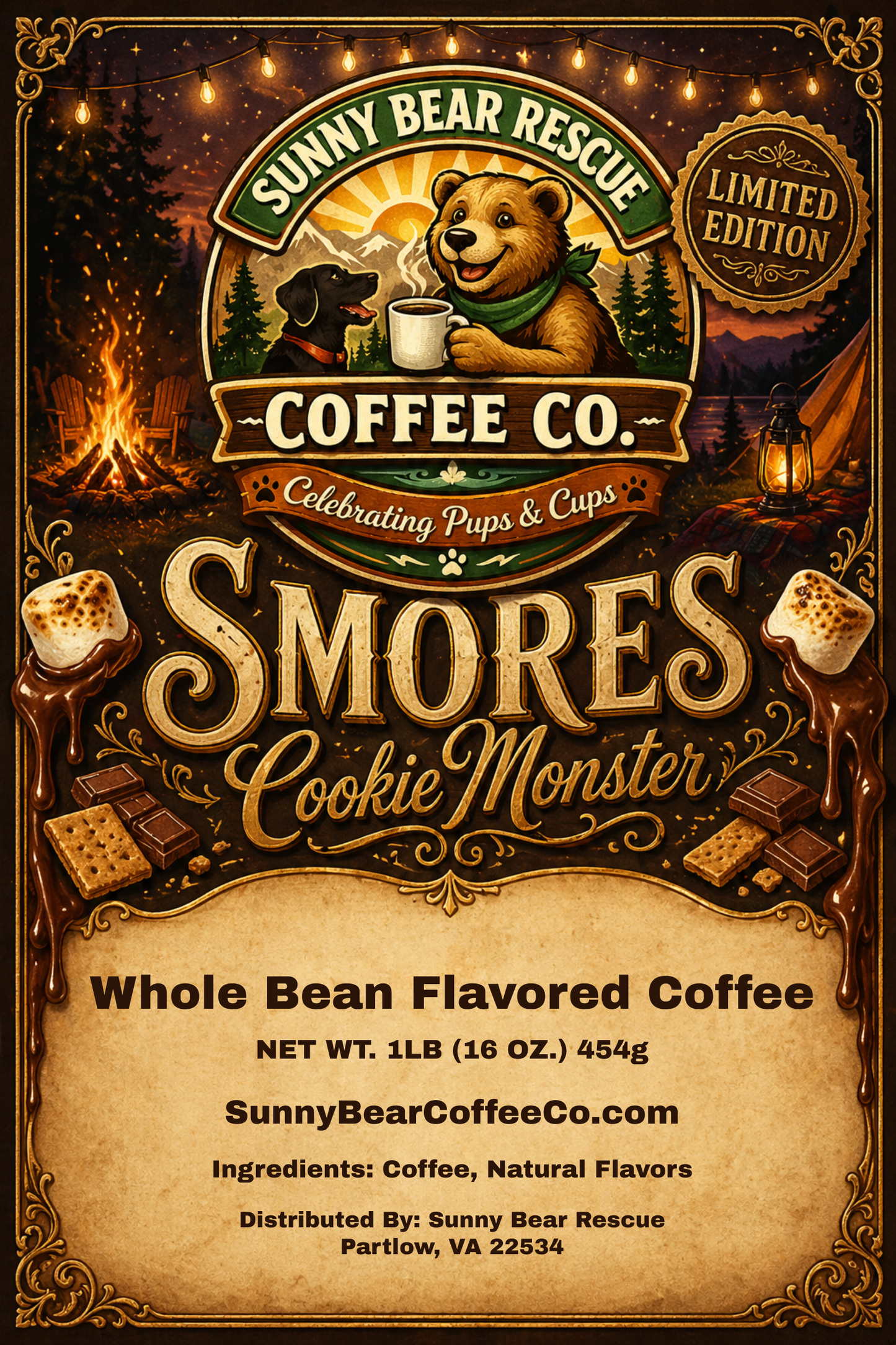Smores (Limited Edition) ~ Cookie Monster Sunny Bear Rescue Coffee Co.