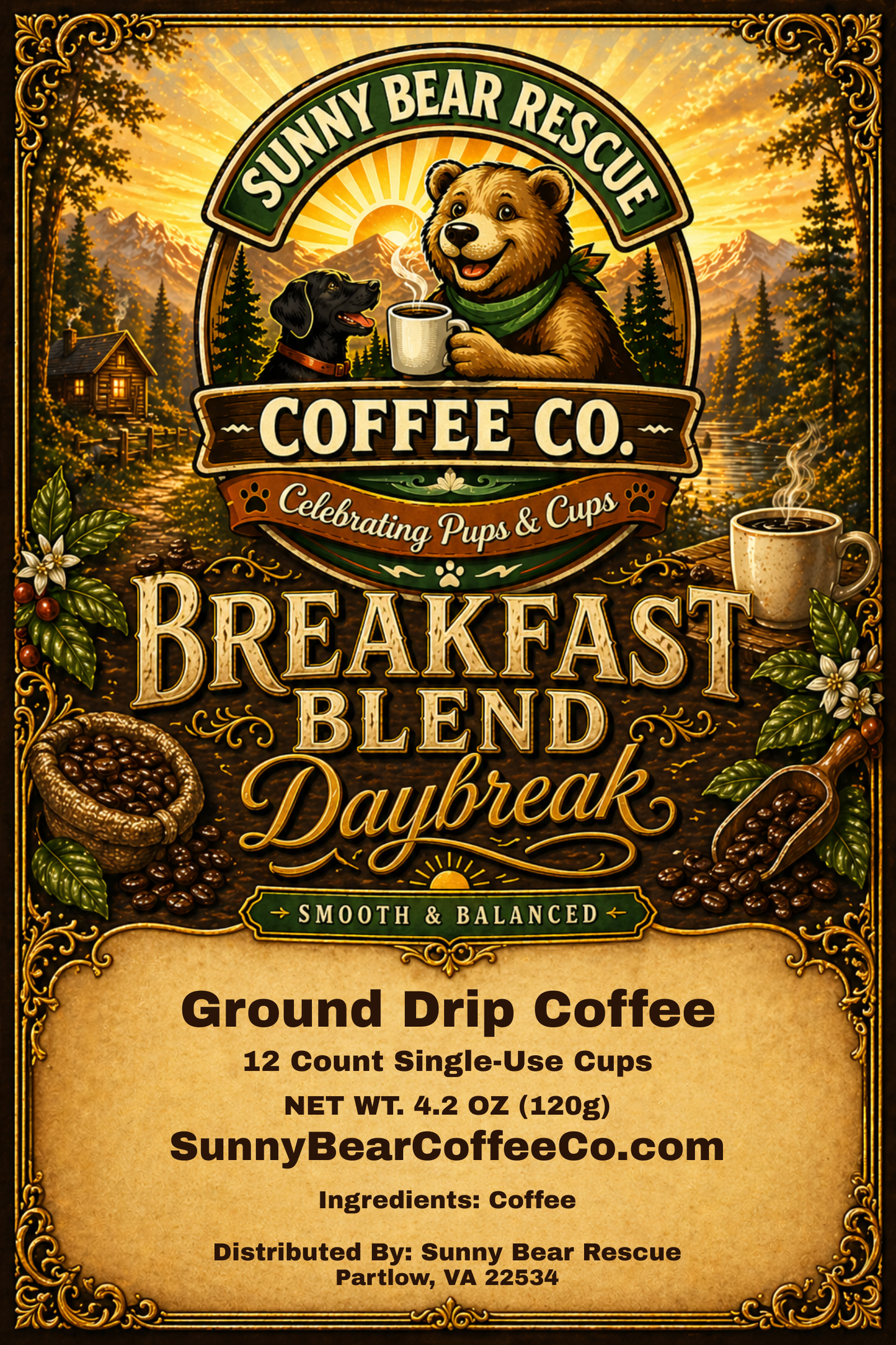 Breakfast Blend ~ Daybreak Sunny Bear Rescue Coffee Co.