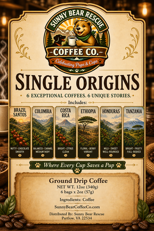 SBR Coffee Co. Single Origin Sample Pack Sunny Bear Rescue Coffee Co.