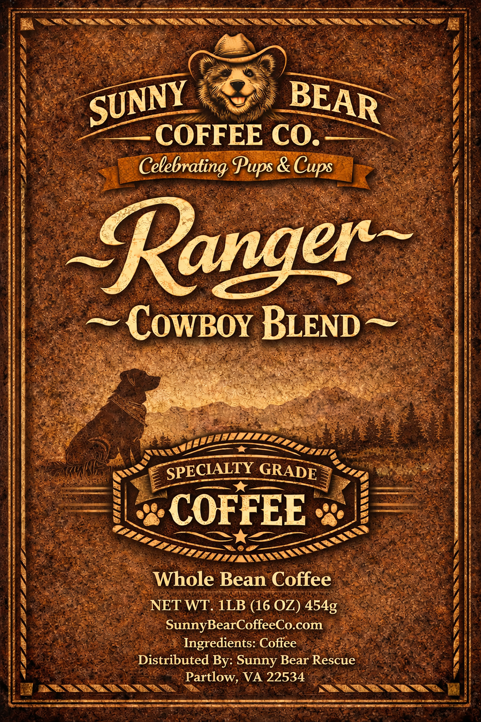 Cowboy Blend ~ Ranger Sunny Bear Rescue Coffee Co.