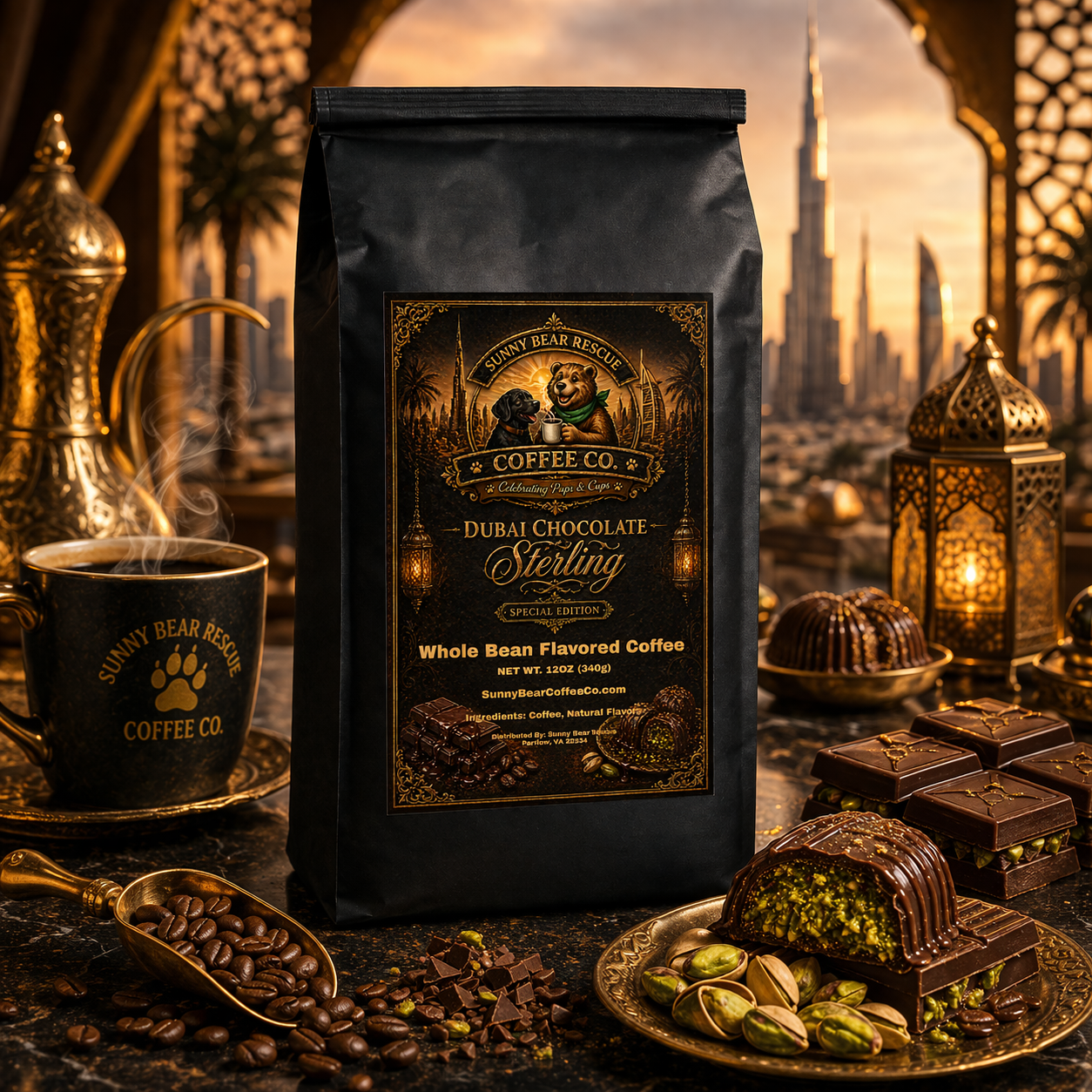 Dubai Chocolate (Special Edition) ~ Sterling Sunny Bear Rescue Coffee Co.