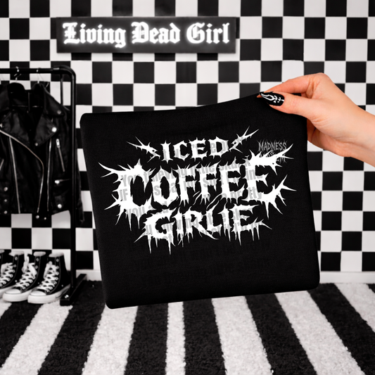 Metal iced coffee girlie tshirt