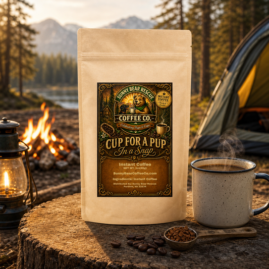 Cup for a Pup in a Snap ~ Instant Coffee Sunny Bear Rescue Coffee Co.