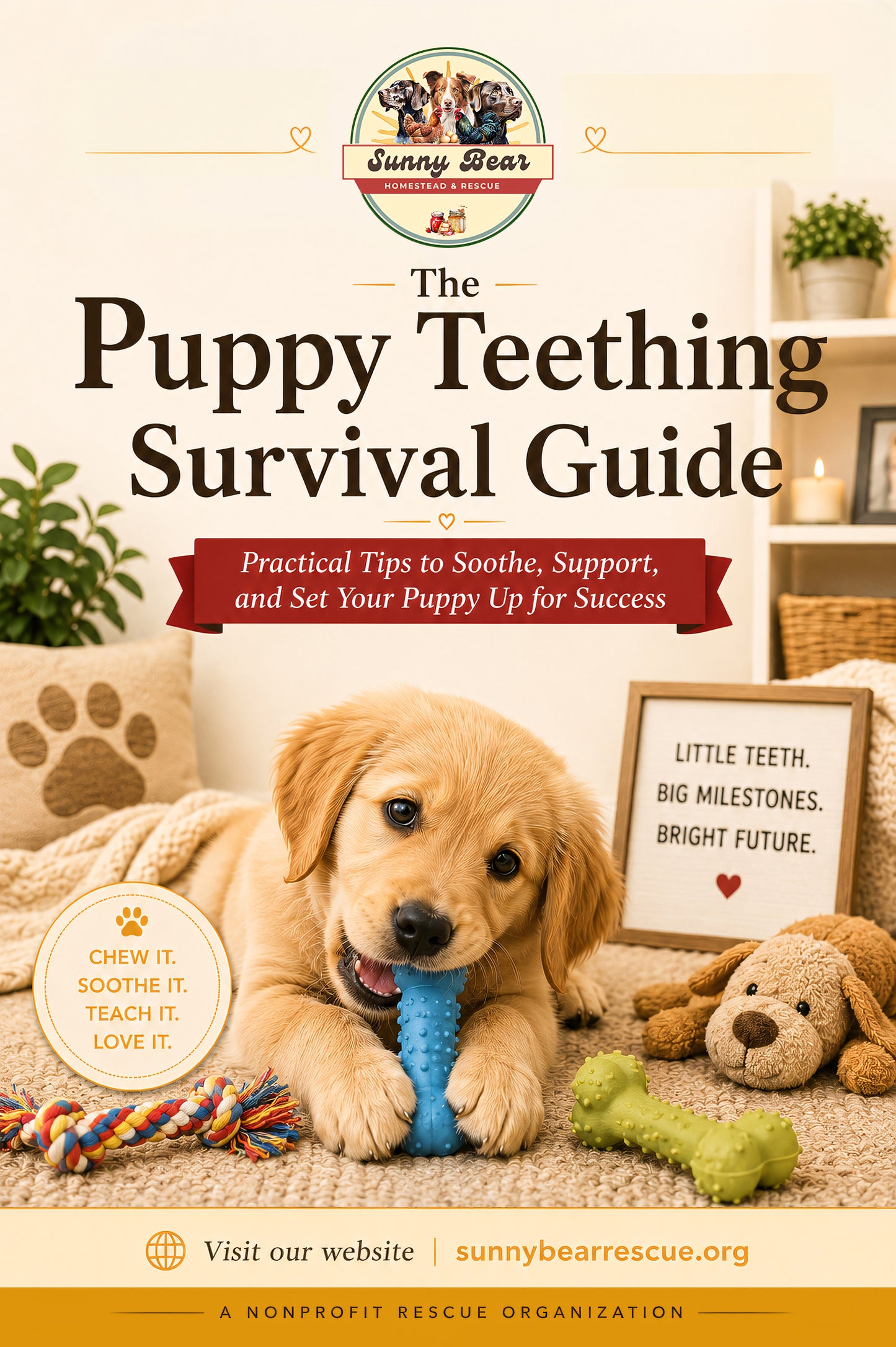 The Puppy Teething Survival Guide: A Practical Guide to Chewing, Biting, Toys, and Saving Your Hands
