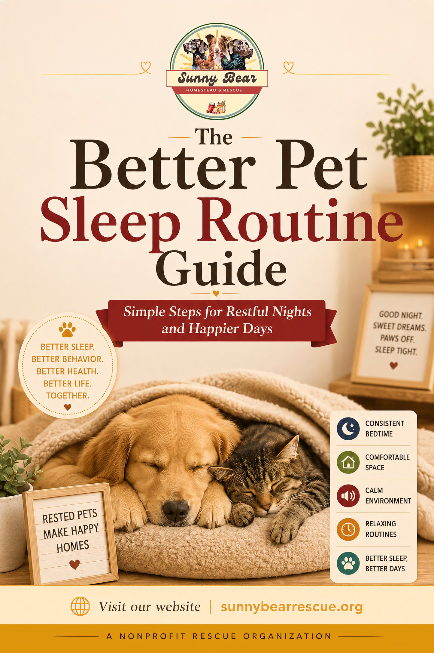 B35 ~ The Better Pet Sleep Routine Guide ~ A Practical Guide to Nighttime Rest, Bedtime Chaos, and Calmer Evenings