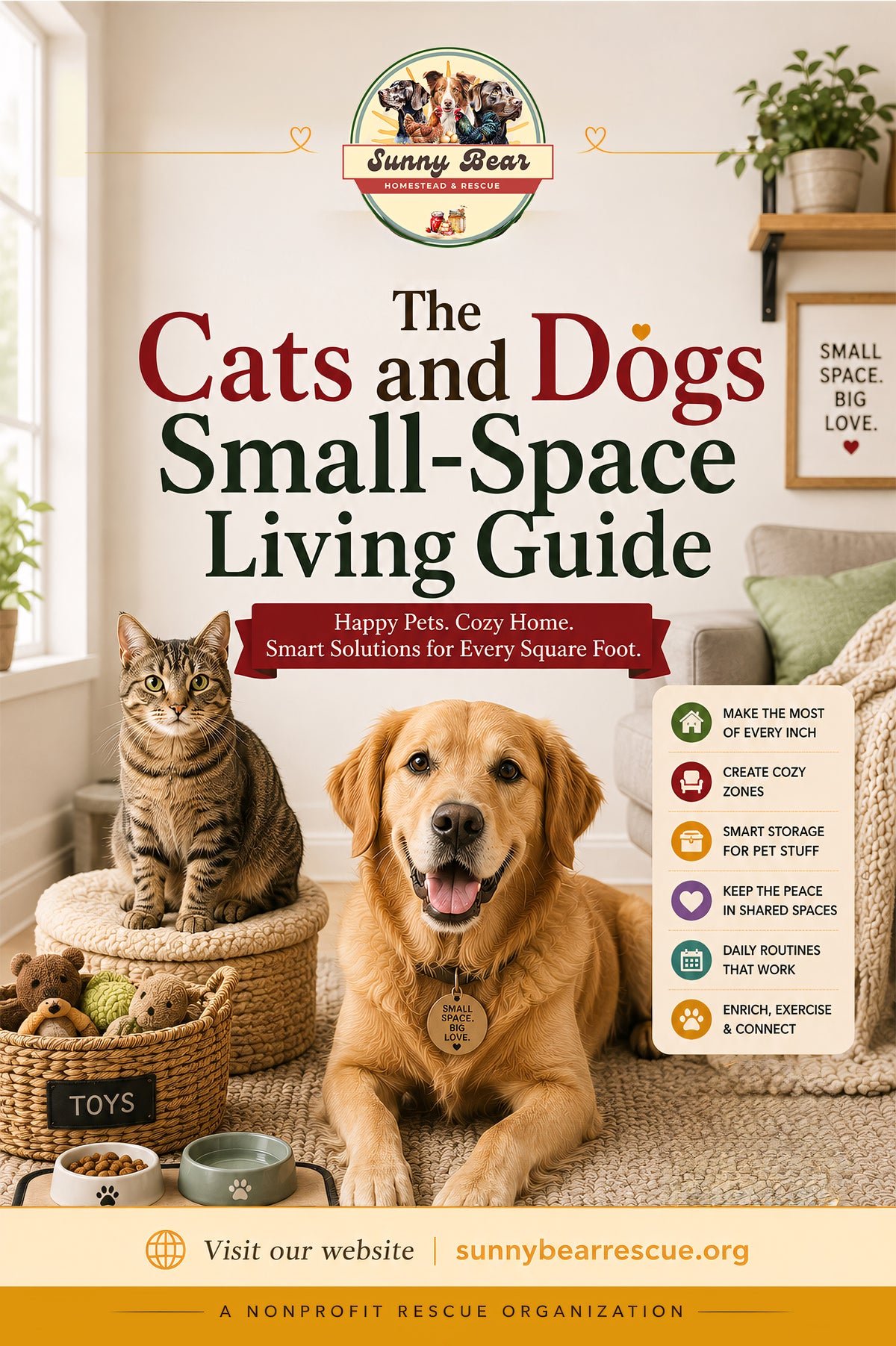 B49 ~ The Cats and Dogs Small-Space Living Guide ~ A Practical Guide to Sharing Apartments, Corners, Routines, and Escape Spaces With Pets