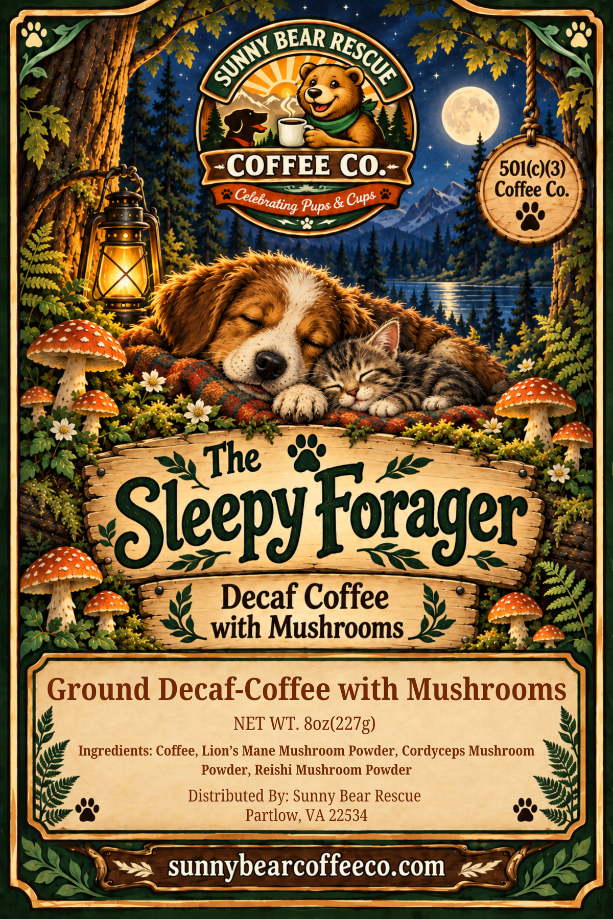 The Sleepy Forager - Decaf Coffee with Mushrooms