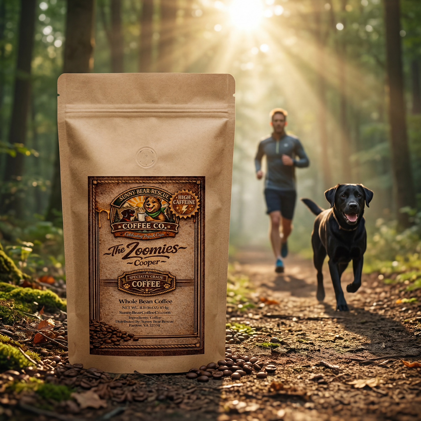 The Zoomies ~ Cooper Sunny Bear Rescue Coffee Co.