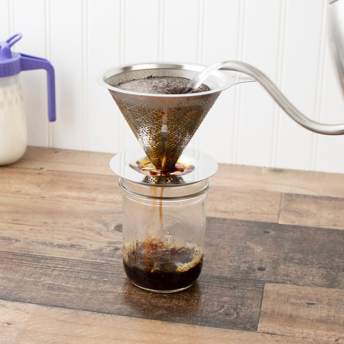 Pour Over Drip Coffee Stainless Steel Filter for Mason Jars